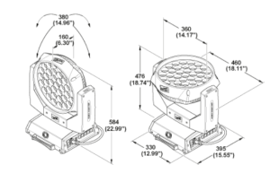 Вращающаяся голова Clay Paky A.leda Wash K20 CC
