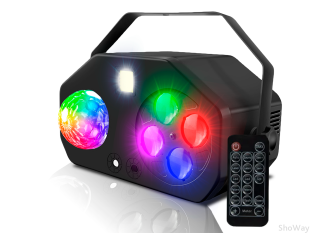 Светомузыка 4 в 1 PartyMaker 65вт, Диско шар, лазер RG, гобо-колесо, стробоскоп