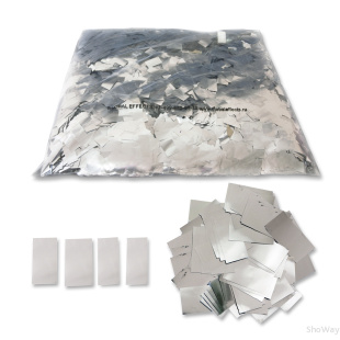 Конфетти металлизированное 10x20мм серебро 1кг