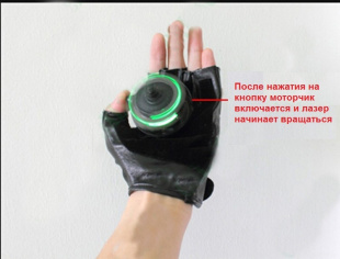 Лазерная перчатка PartyMaker Rotable Light правая (зеленая)