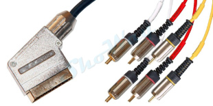 Кабель аудио видео Metal Gold SCART "папа" - 6xRCA "папа" 1.5 м