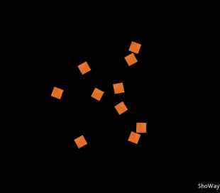 Конфетти бумажное 6x6мм оранжевое 1кг
