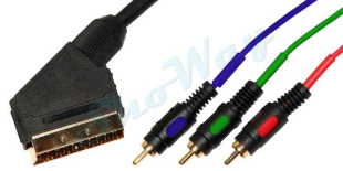 Кабель видео Plastic Gold SCART "папа" - RGB (3xRCA) "папа" 1.5 м