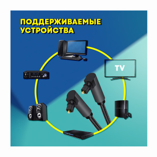 Оптический аудио кабель Toslink "штекер" - Toslink "штекер" с угловыми разъемами 3 метра