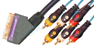 Кабель аудио видео Plastic Gold PRO SCART "папа" - 6xRCA "папа" 3 м