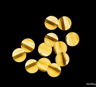 Конфетти металлизированное круги 1,5см золото 1кг