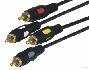 Шнур GOLD 4RCA Plug - 4RCA Plug 1.5М