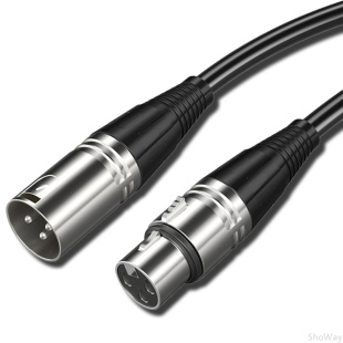 Микрофонный кабель для передачи аудиосигнала XLR 3pin "папа" - XLR 3pin "мама" 1 метр